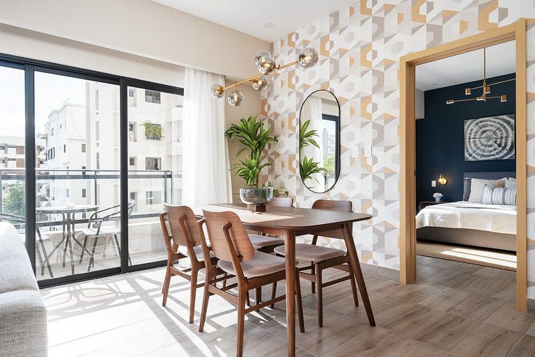 Designer condo near Blue Mall with rooftop pool and city vie