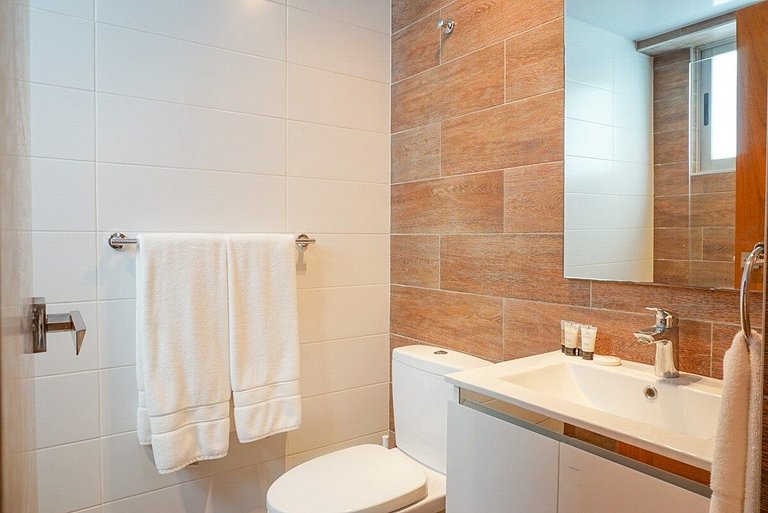 Modern 1BR apartment with wifi, AC, gym and view near Bluema