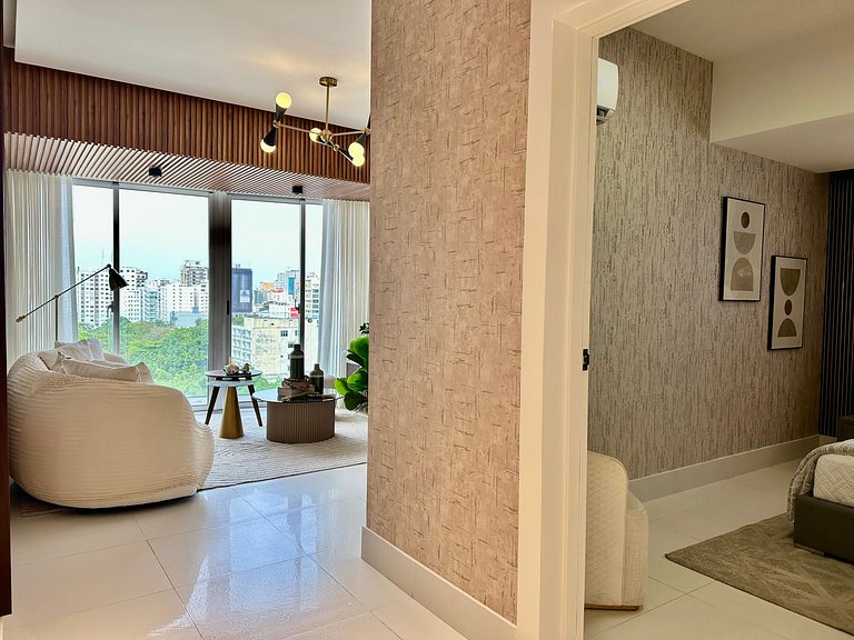 Designer 1BR Piantini Near Blue Mall, Rooftop Pool | YellowK