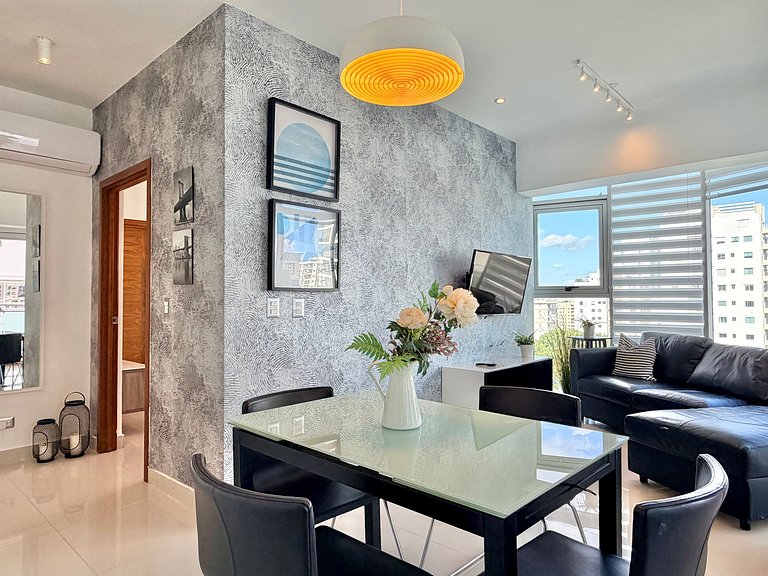 1BR Unit 10C-A/C-WiFi-SmrtTv-Piantini-YellowKey